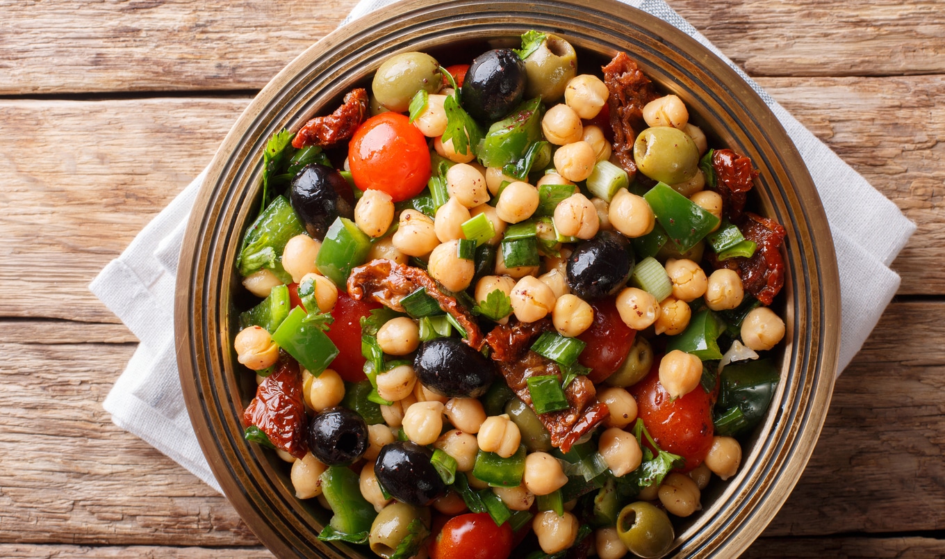 Chickpea Salad With Lemon Garlic Vinaigrette