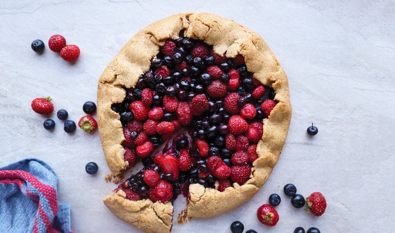 Vegan Rustic Summer Berry Galette With Sweet Cashew Creme