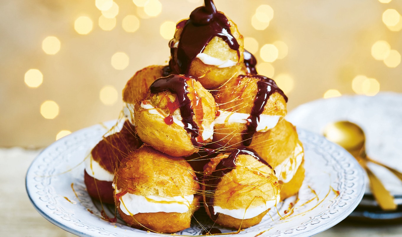 Vegan Boozy Holiday Profiteroles