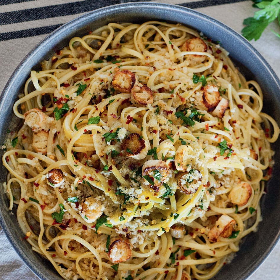 Vegan Scampi in Lemon Garlic White Wine Sauce