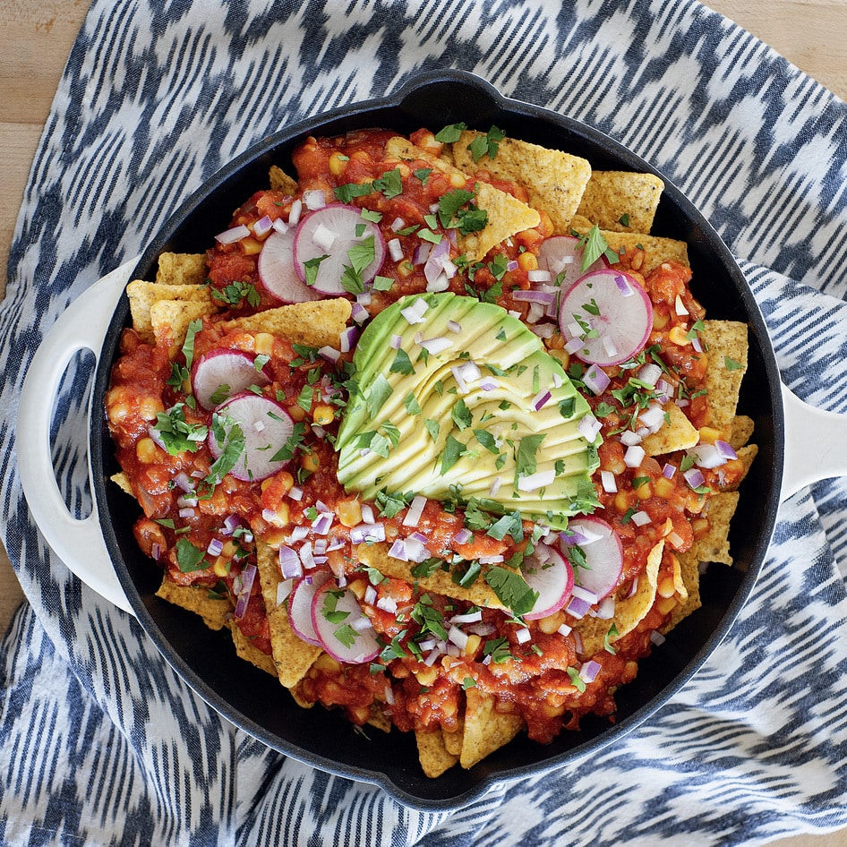 Easy Vegan Skillet Chickpea Chilaquiles