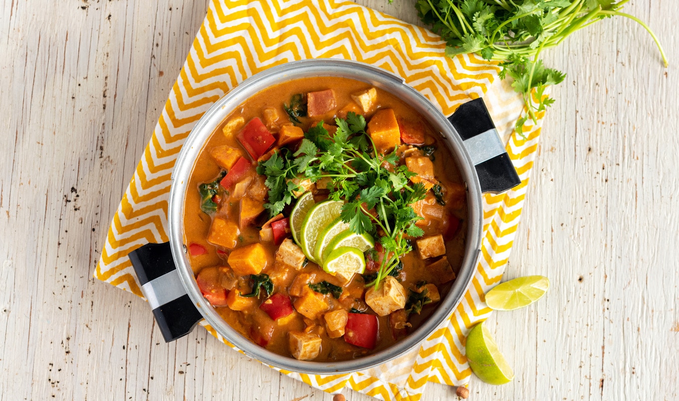 Hearty Almond Butter Sweet Potato and Kale Stew