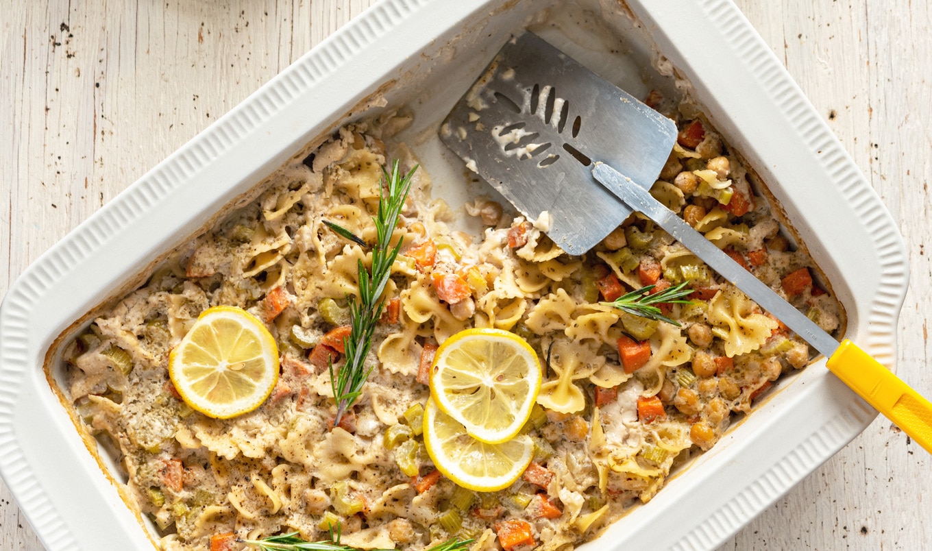 Vegan Lemon Rosemary Pasta Casserole