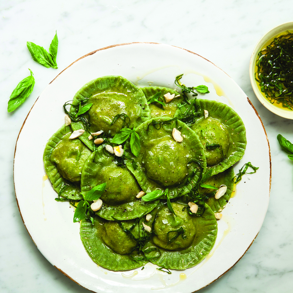 Creamy Vegan Spinach Ravioli With Cashew Cheese Filling