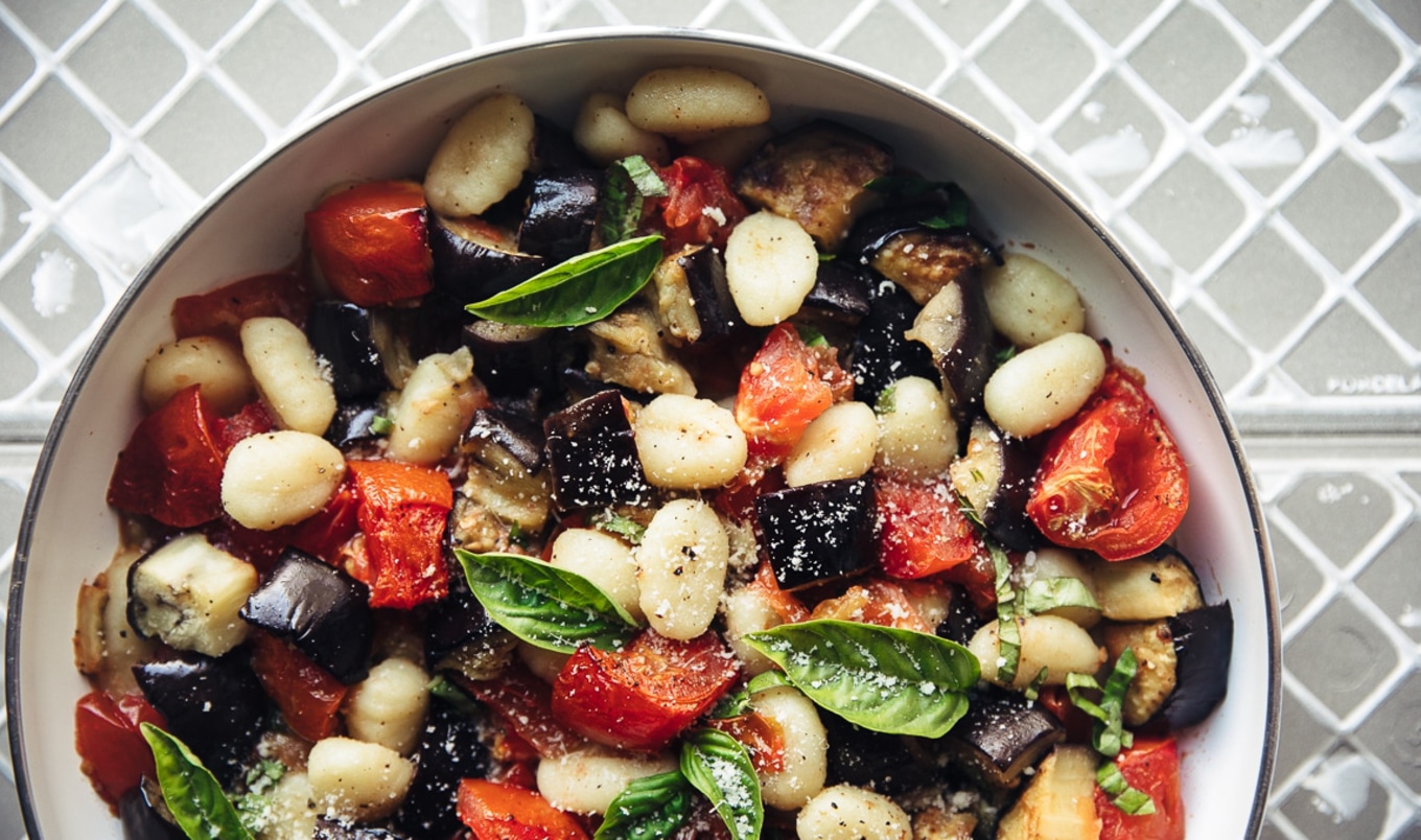 Pillowy Gnocchi With&nbsp;Roasted Eggplant and Tomato