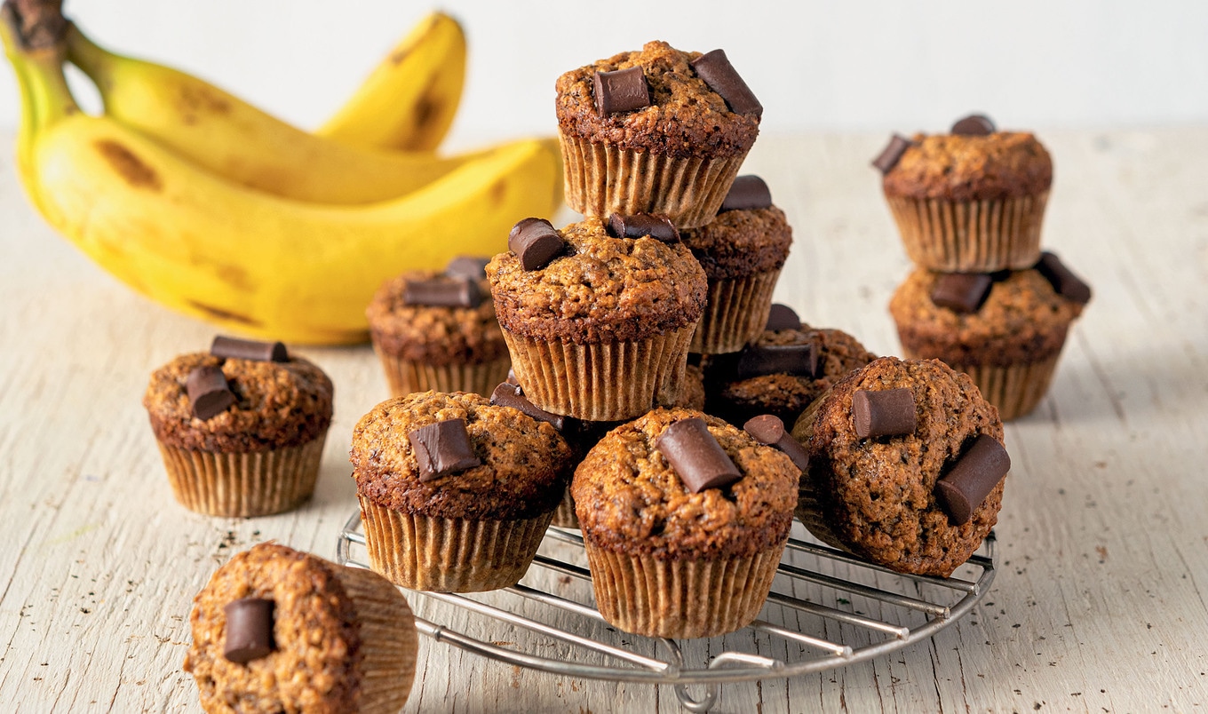 Mini Vegan Banana Chocolate Chip Muffins