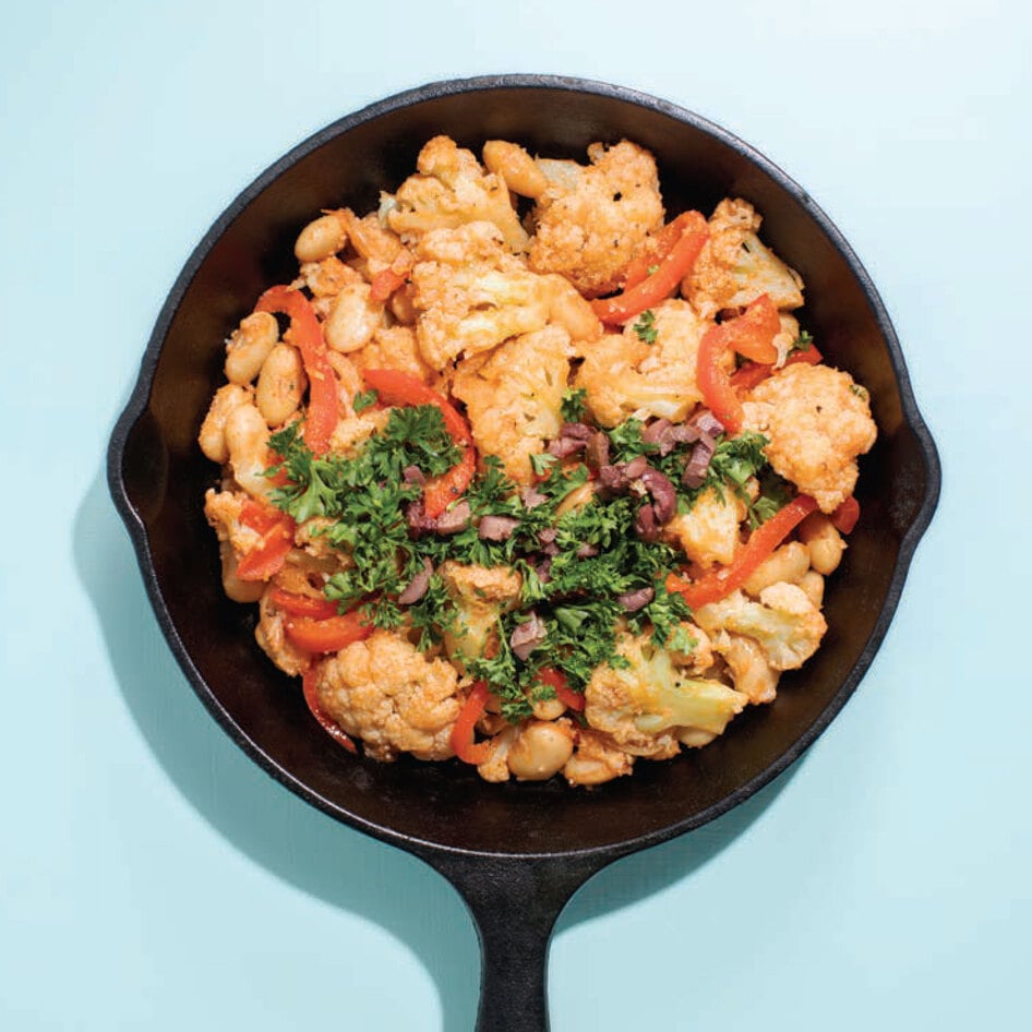 Vegan Cauliflower Peperonata Skillet Dish