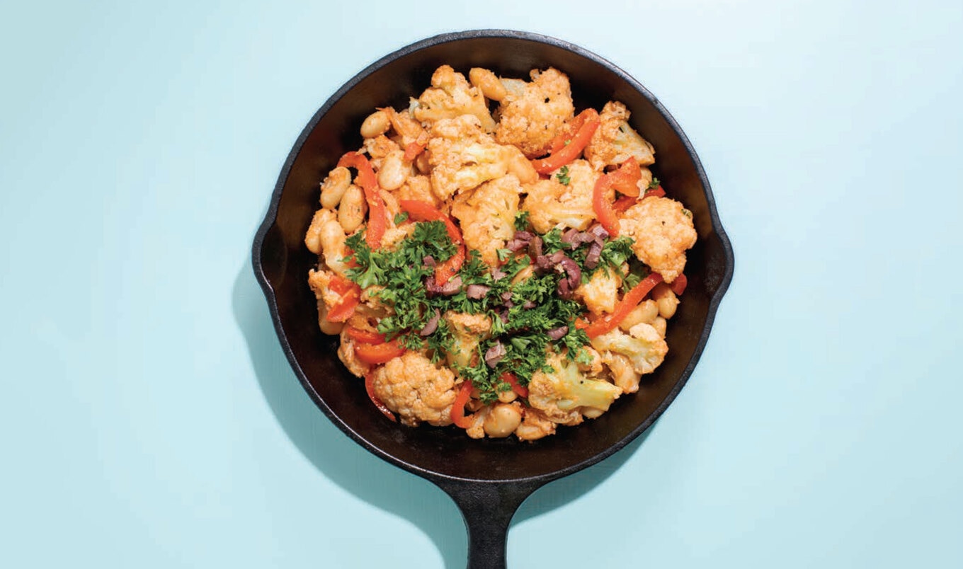 Vegan Cauliflower Peperonata Skillet Dish