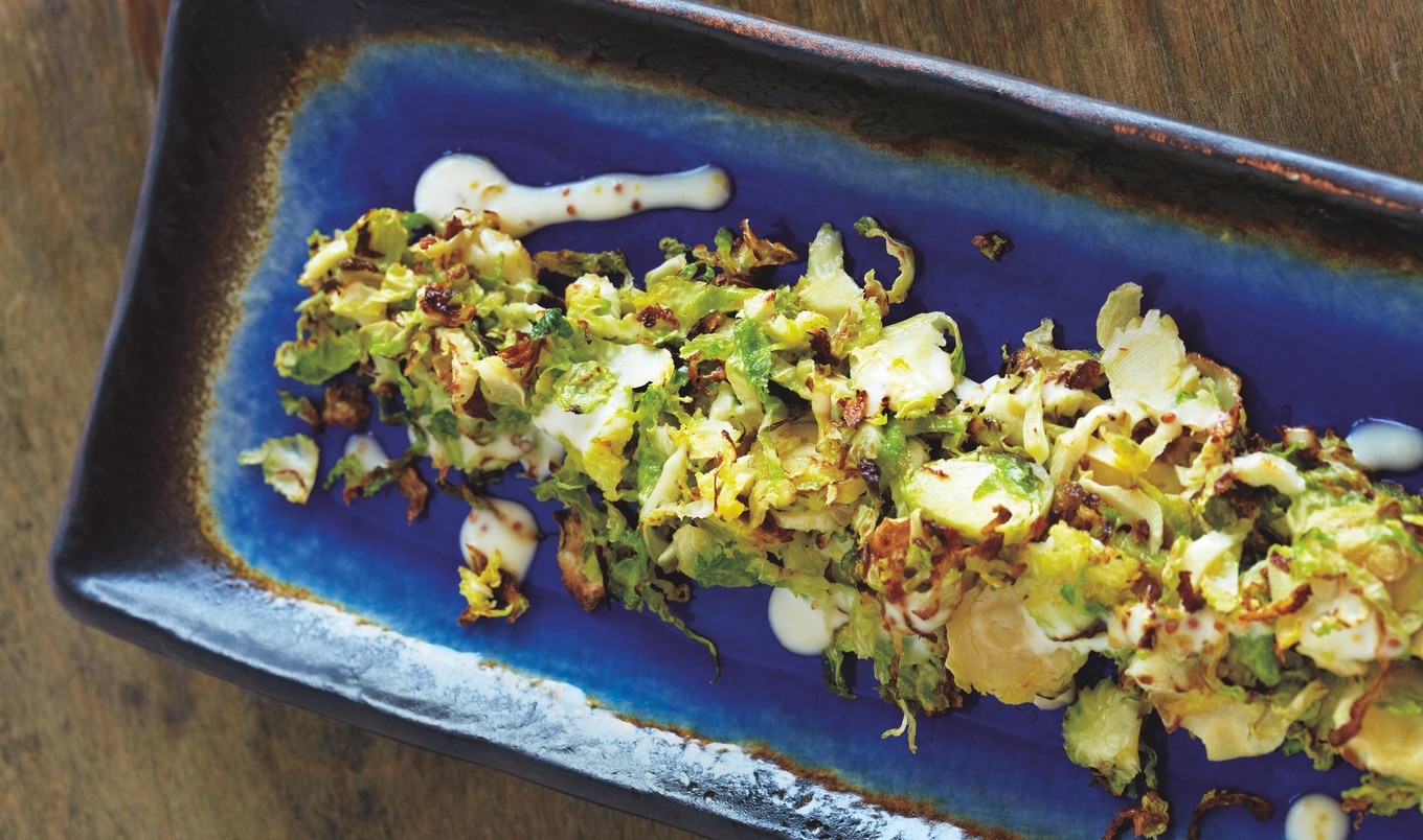 Shaved Brussels Sprouts With Creamy Mustard Sauce