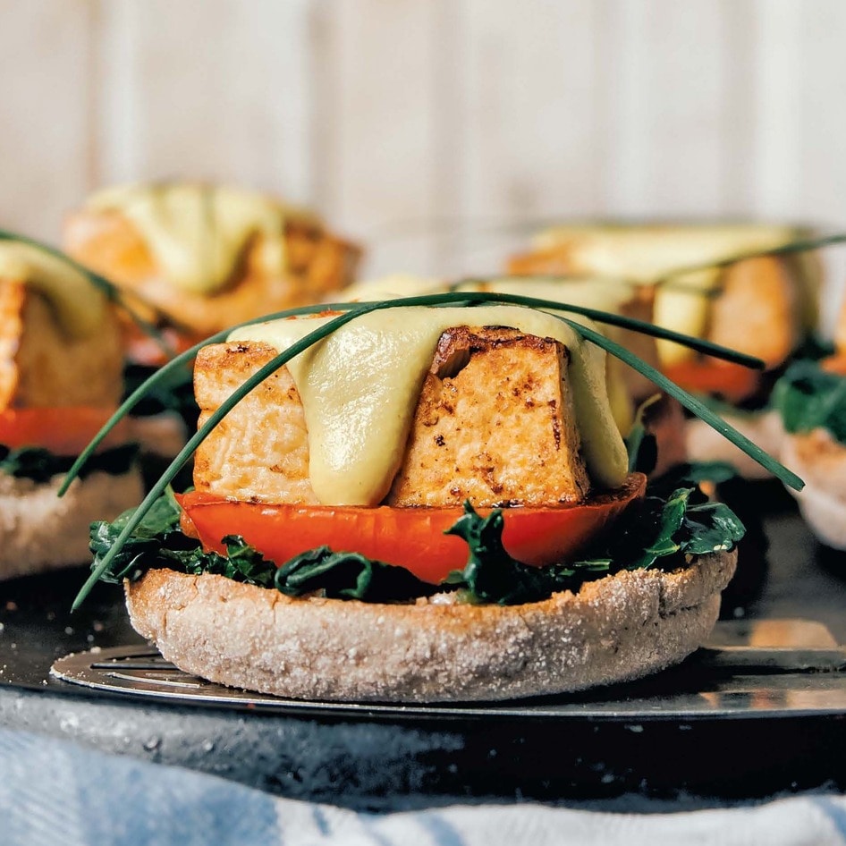 Vegan Tofu Benedict With Hollandaise