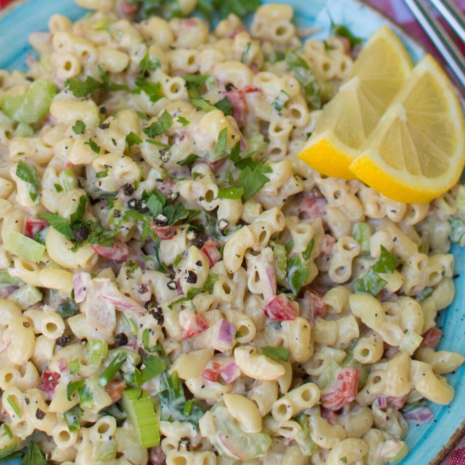 Easy Vegan Pasta Salad With Creamy Mustard Dressing&nbsp;