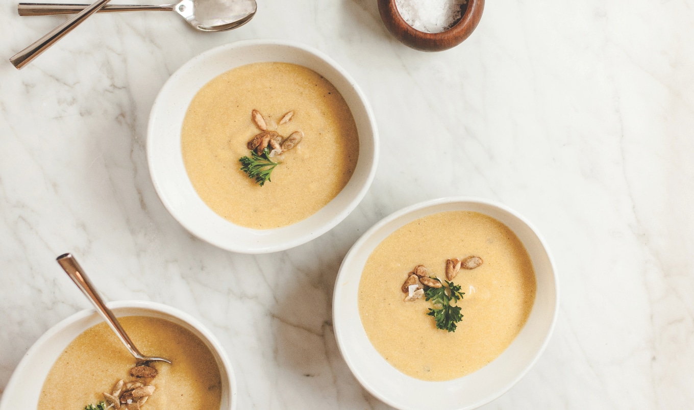 Creamy Vegan Roasted Kabocha Squash Soup