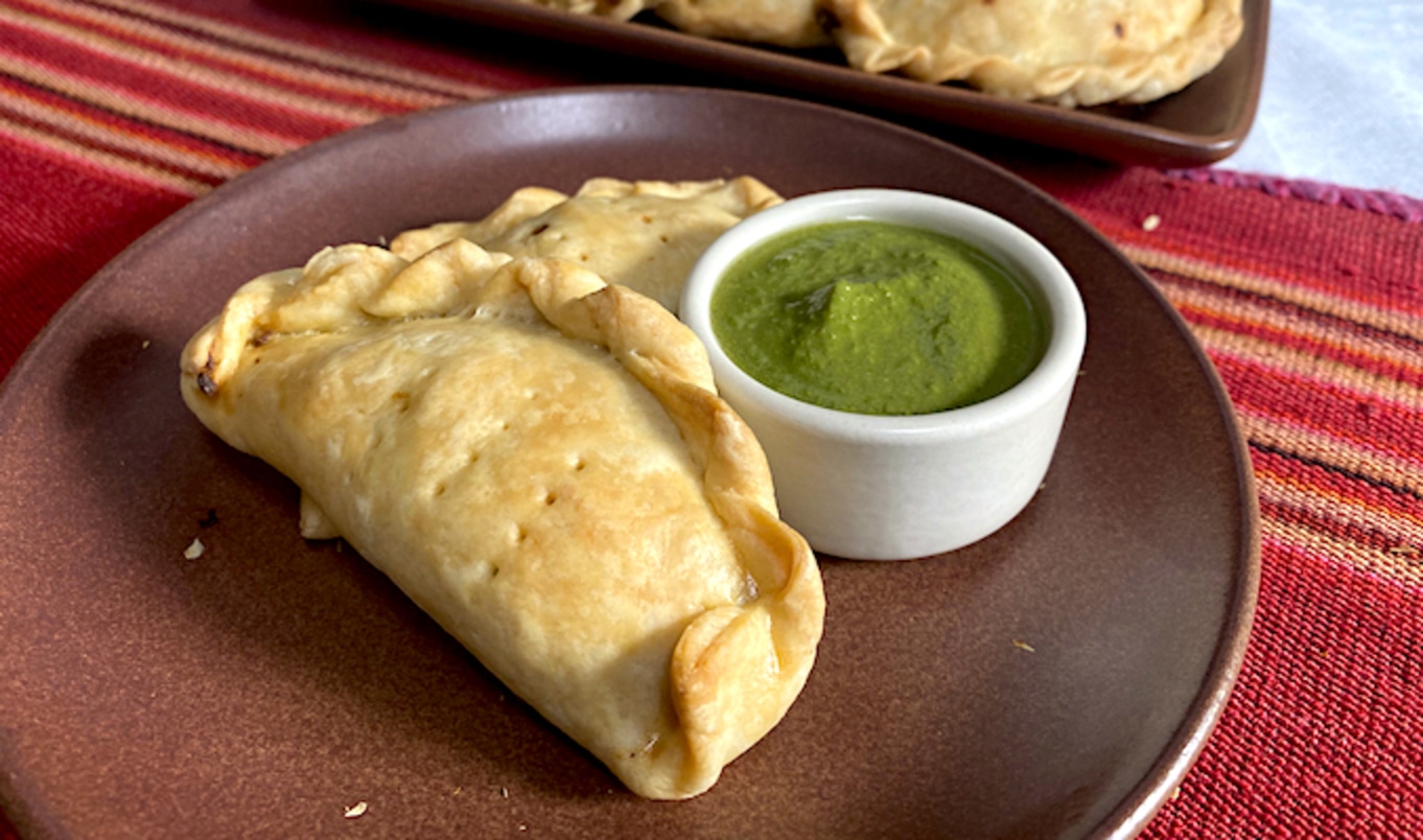 Vegan Beef Empanadas With Spicy Aji Verde