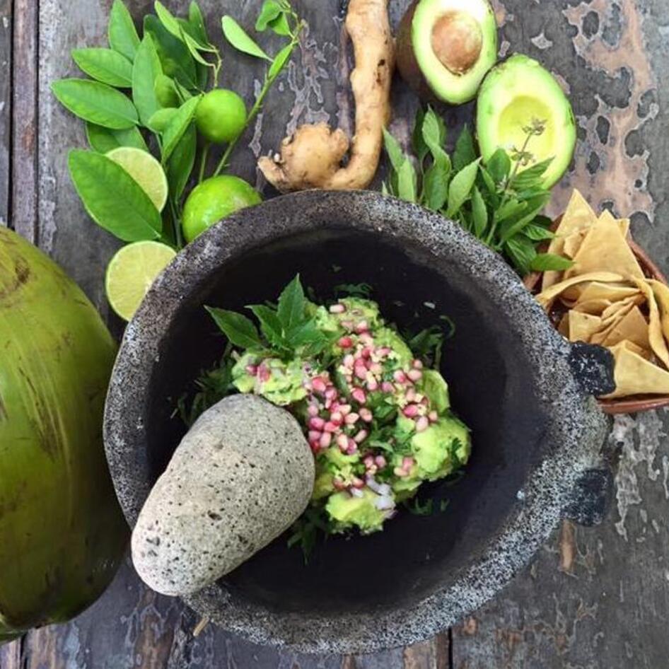 Leveled-Up Guacamole With Pomegranate and Cacao