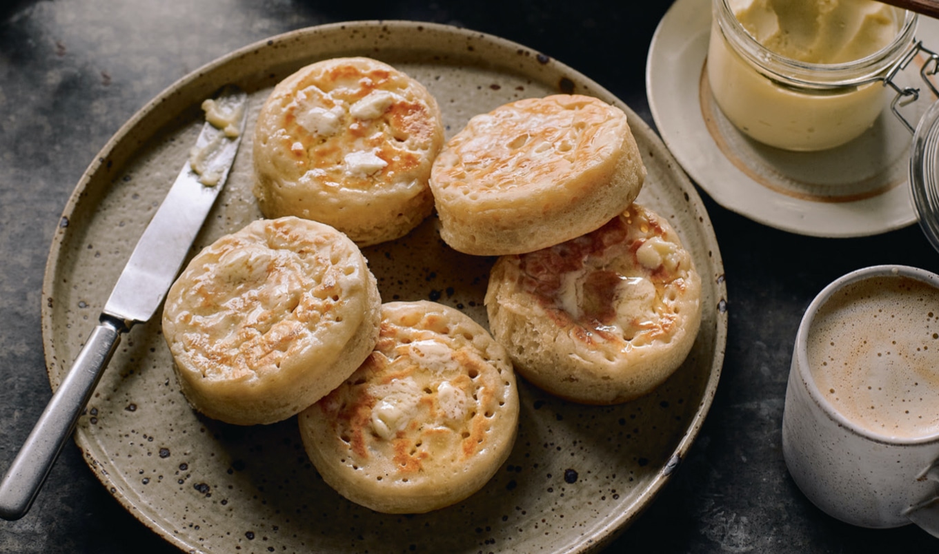 Buttery Vegan English Crumpets