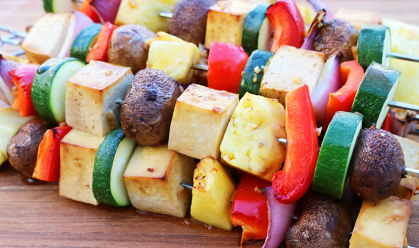 Marinated Tofu Veggie Kebabs