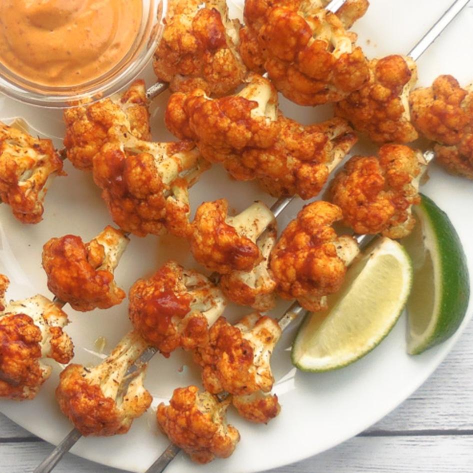 Spicy Grilled Cauliflower Skewers With Adobo Dipping Sauce