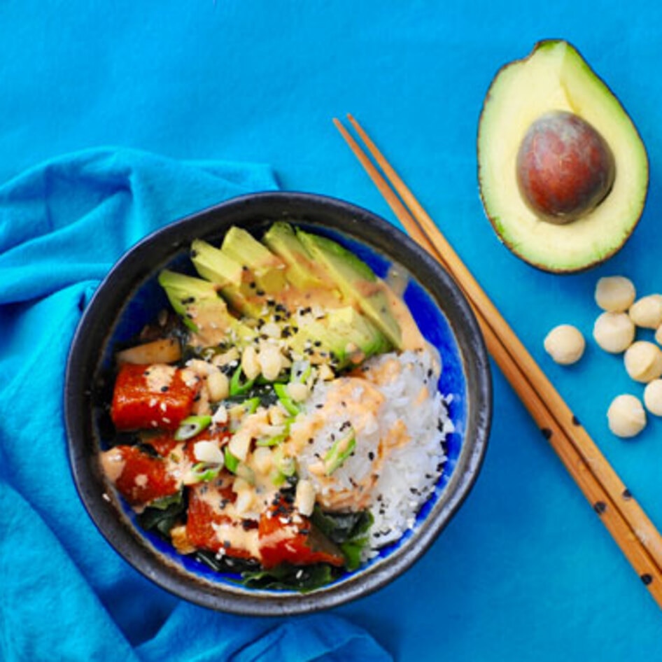 Watermelon Poke Bowl With Spicy Sesame Soy Dressing