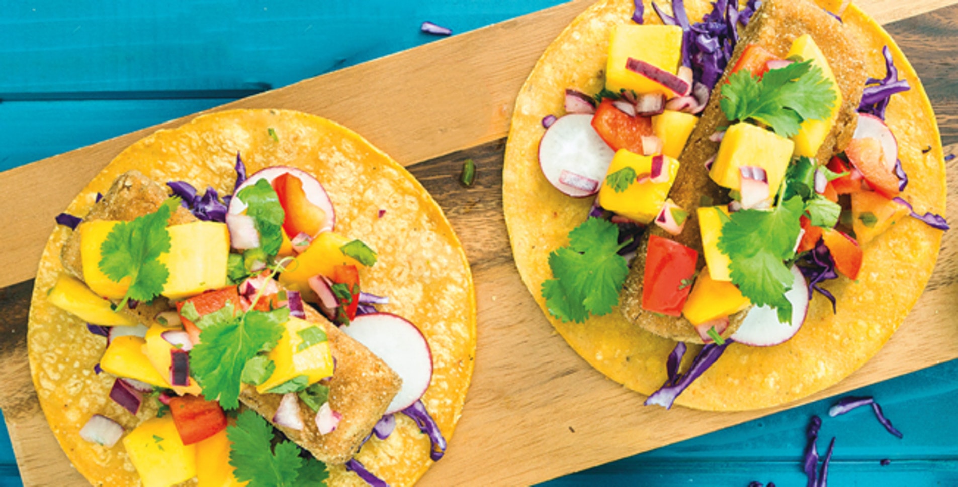 Fishless Baja Tacos With Fresh Mango Salsa