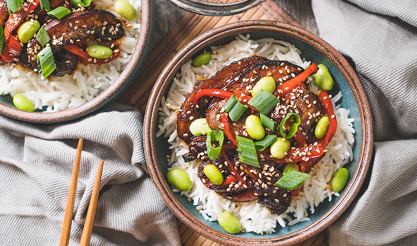 Crispy Vegan Ginger Portabello Stir-Fry