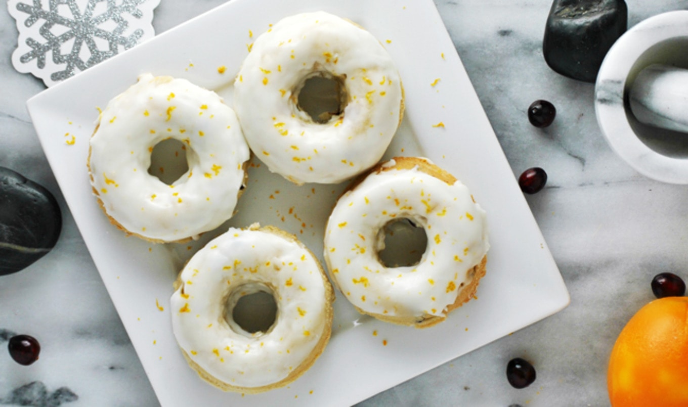 Vegan Baked Cranberry Citrus Doughnuts