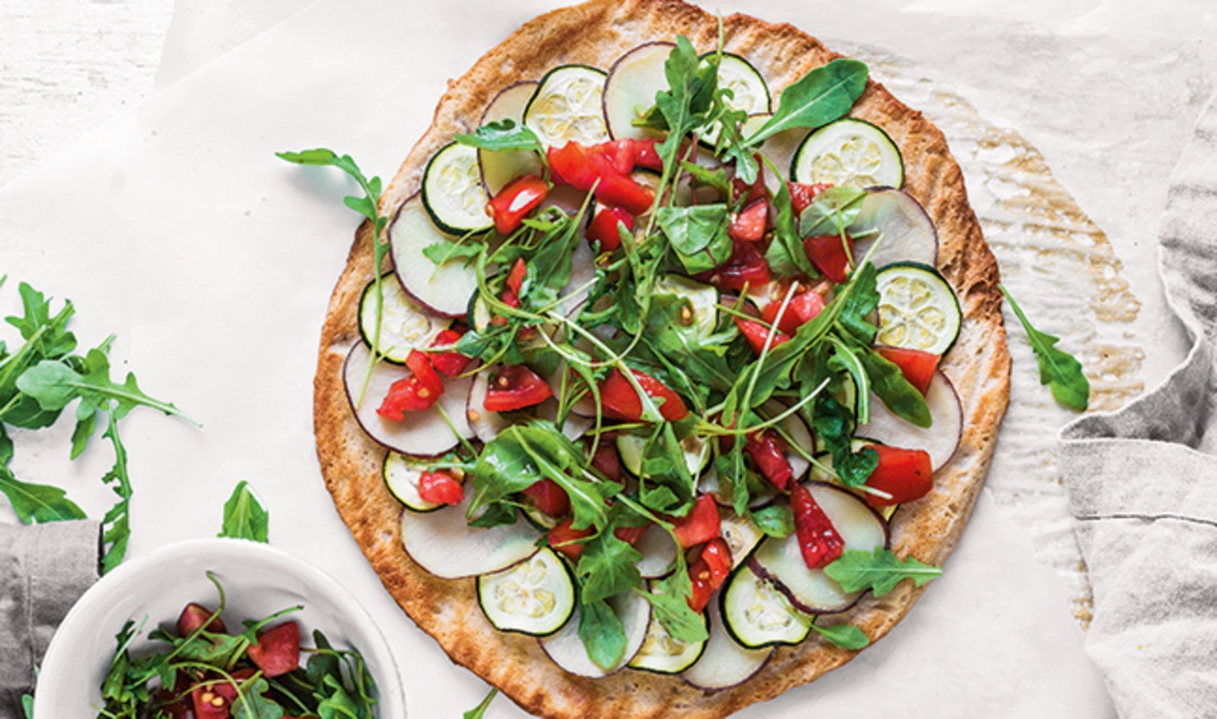 Roasted Potato Zucchini Pizza