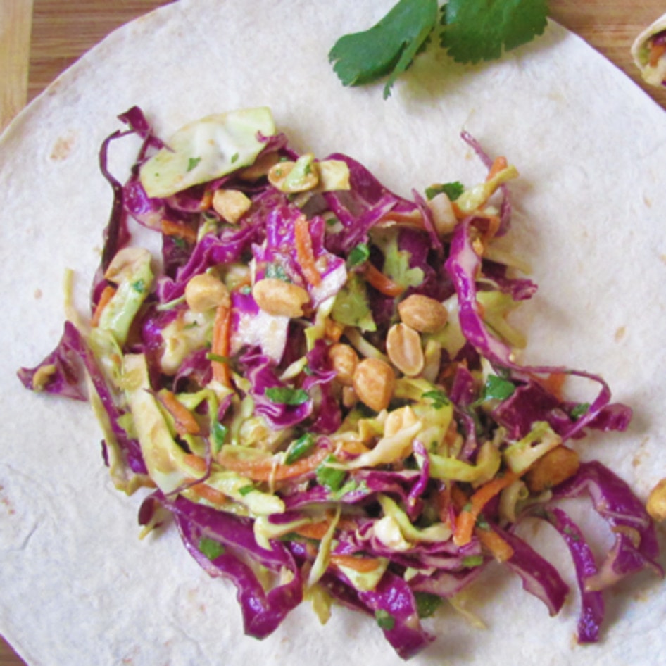 Vegan Crunchy Thai Wraps With Simple Peanut Sauce