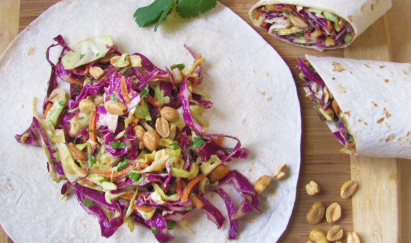 Vegan Crunchy Thai Wraps With Simple Peanut Sauce