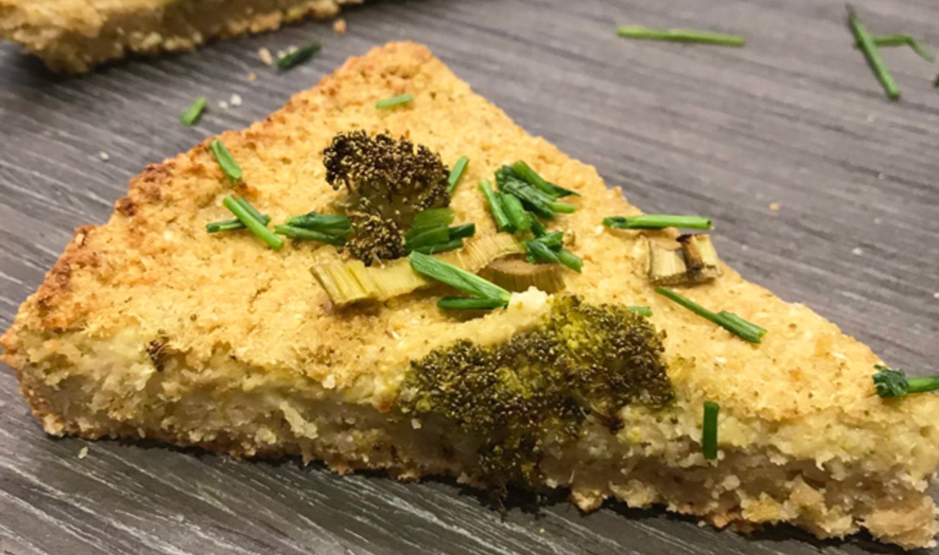 Vegan Broccoli Leek Quiche