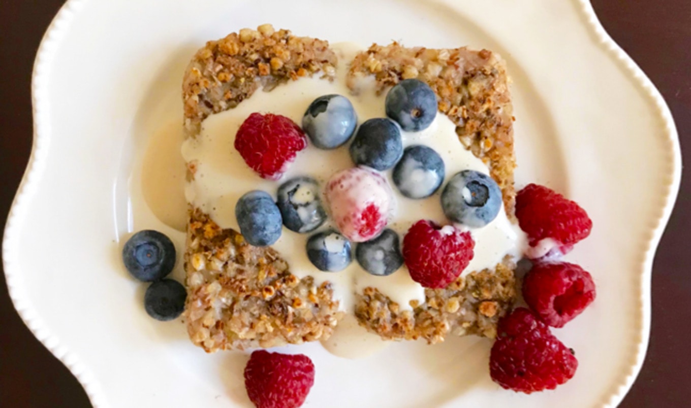 Vegan Buckwheat Breakfast Cakes With Cashew-Maple Cream