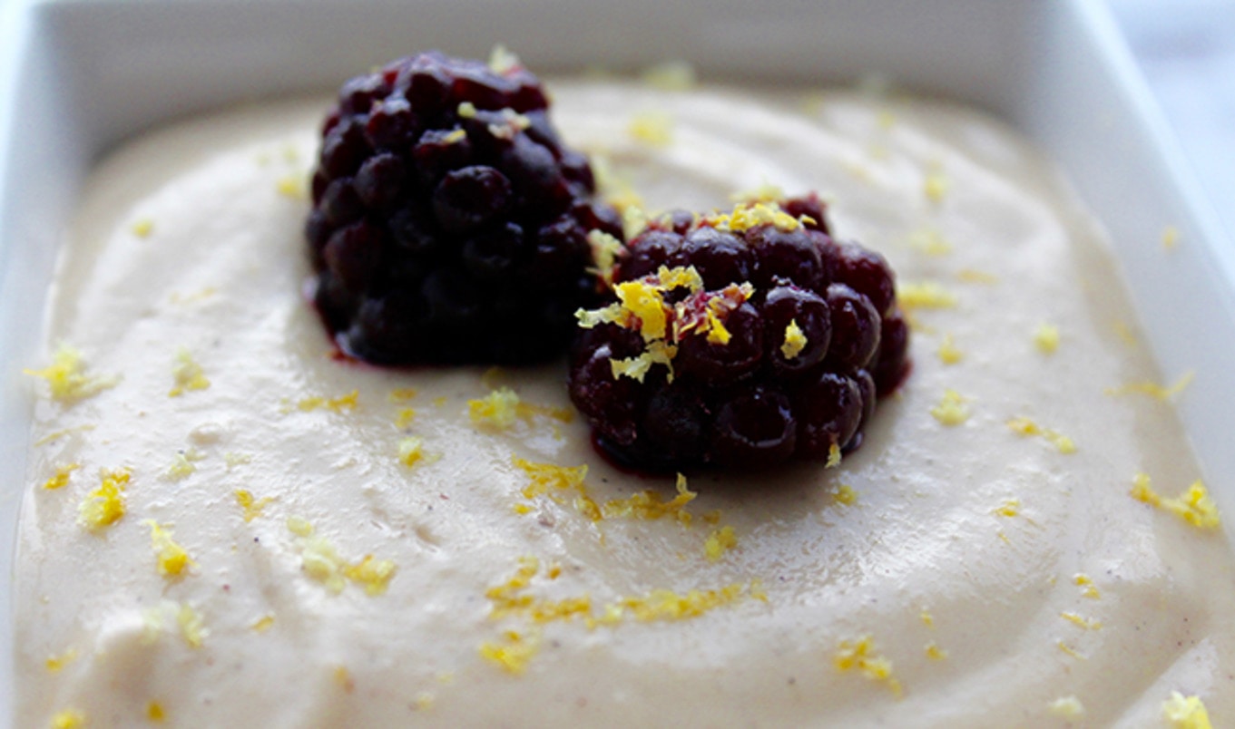 Lemon Cardamom Cream With Blackberries