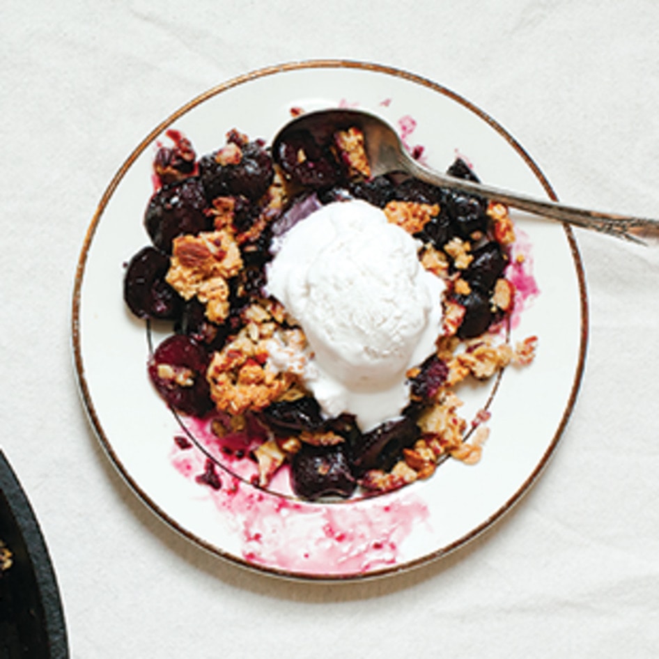 Five-Step Vegan Cherry Skillet Cobbler