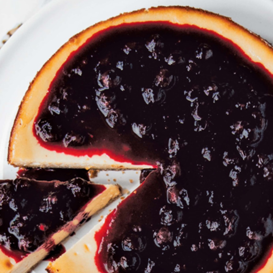 Cashew-Cream Cheesecake With Blueberry Compote