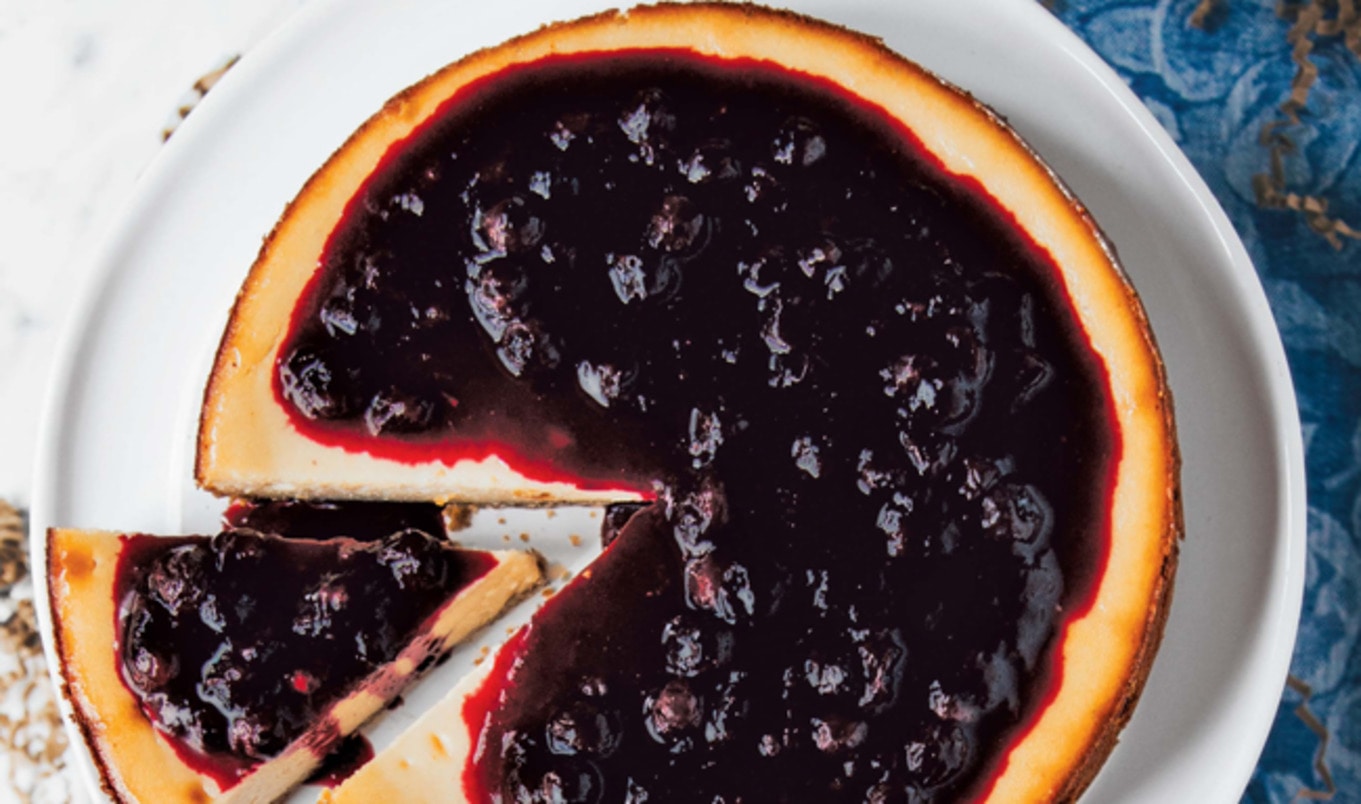 Cashew-Cream Cheesecake With Blueberry Compote