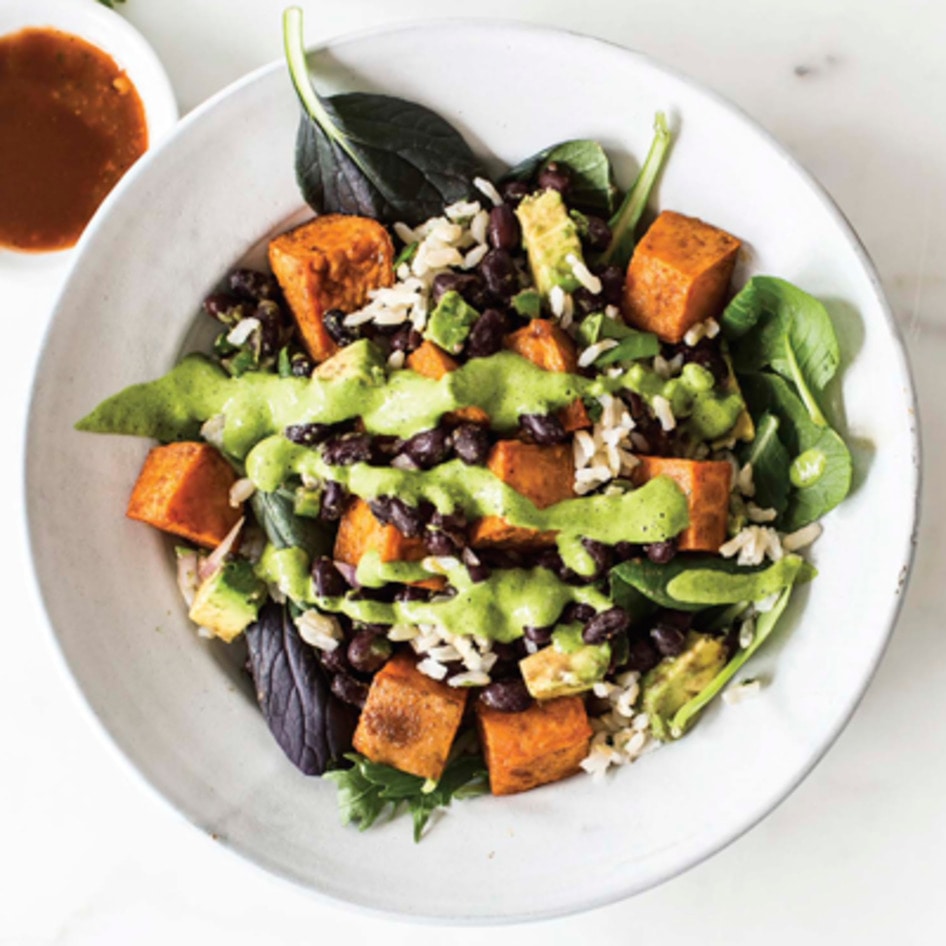 Vegan Chimichurri Roasted Sweet Potato Bowl