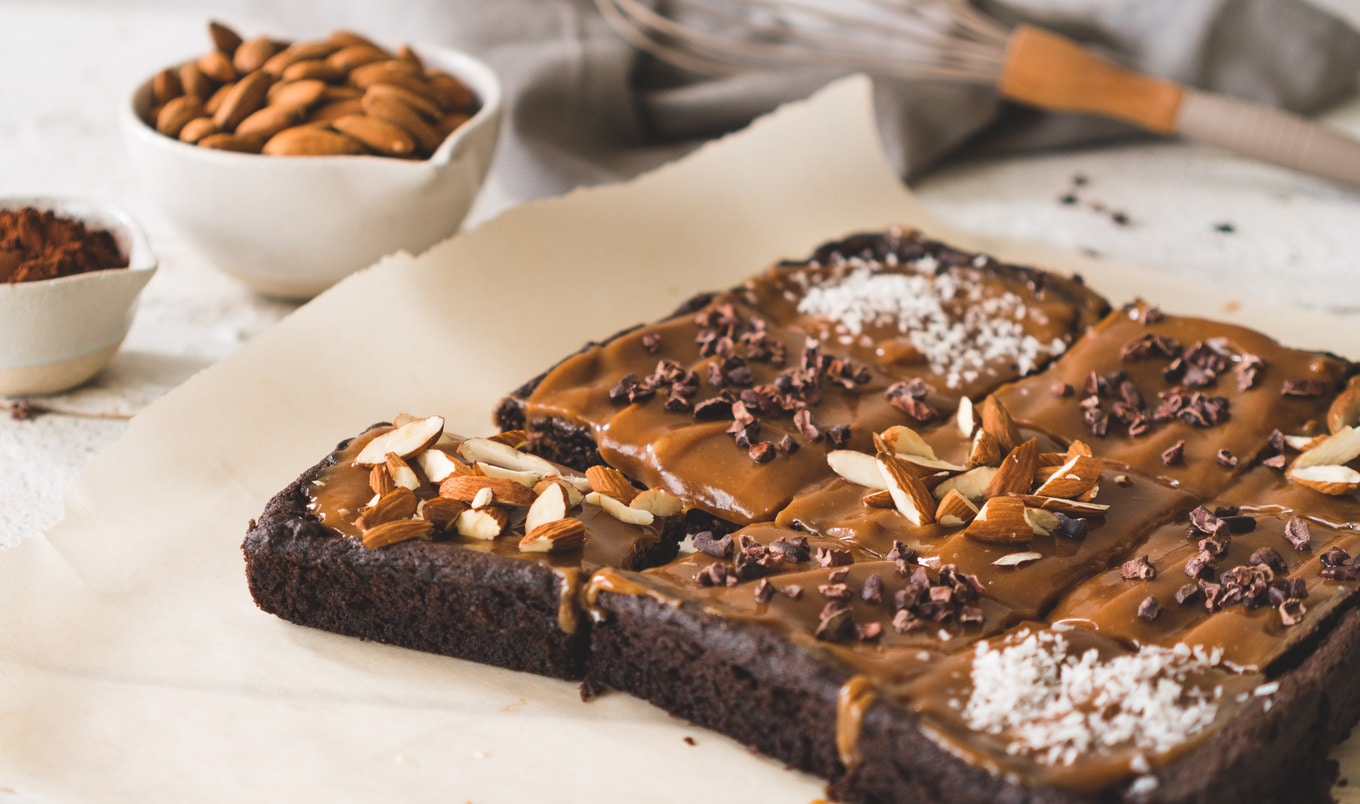 Vegan Chocolate Fudge Brownies With Almond Butter Frosting