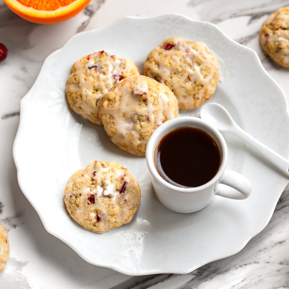 Soft-Baked Vegan Citrus Cranberry Cookies With Lemon Drizzle&nbsp;