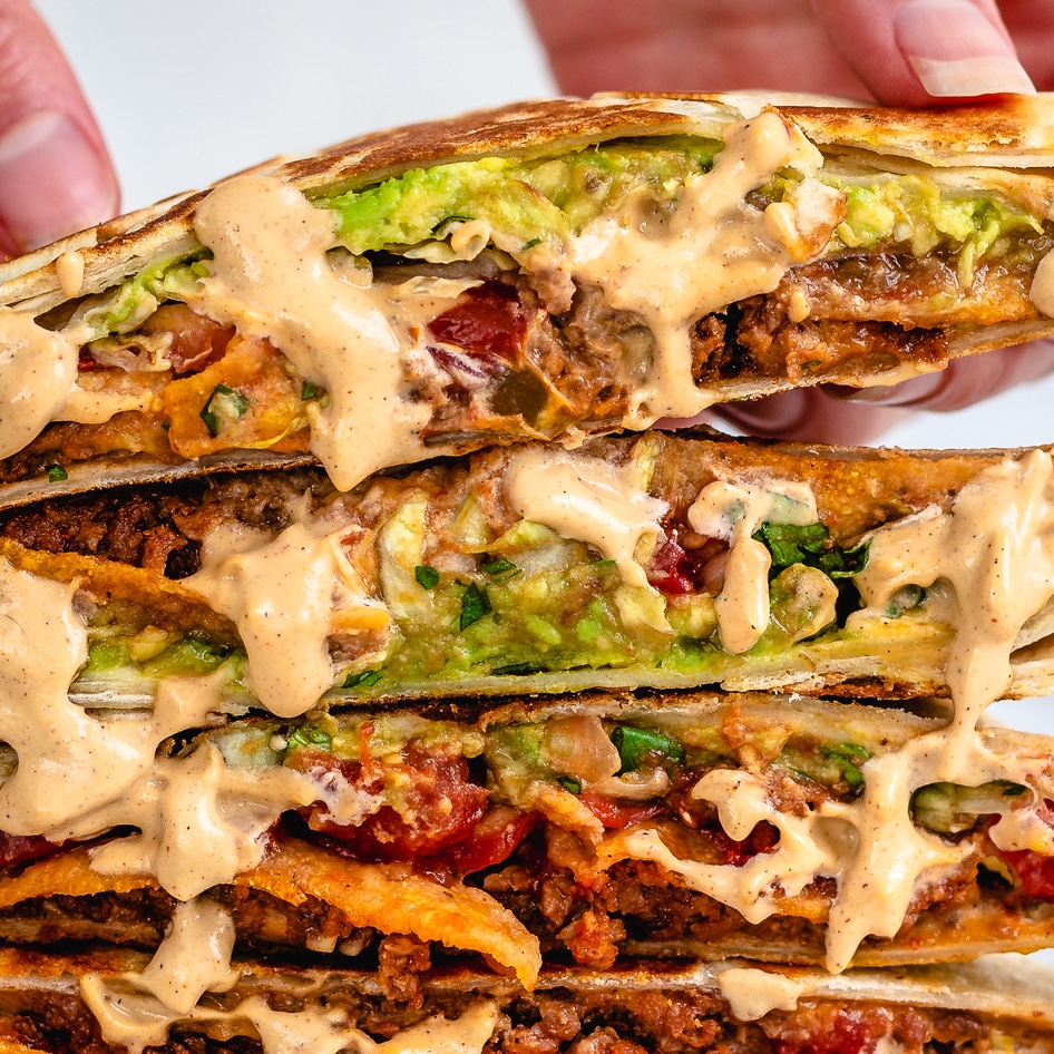 Vegan Copycat Crunchwrap Supreme With Gooey Cashew Queso