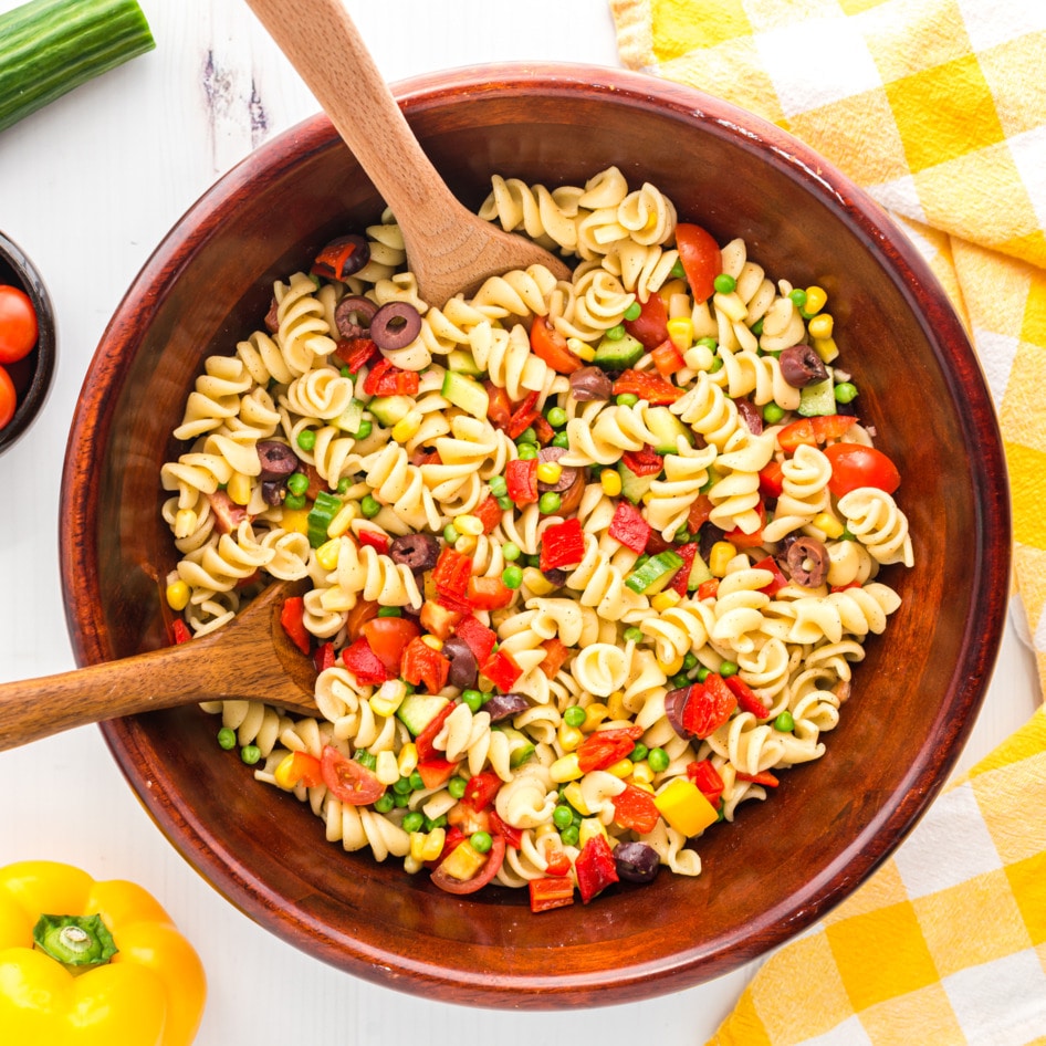 Vegan Summery Picnic Pasta Salad With Italian Vinaigrette