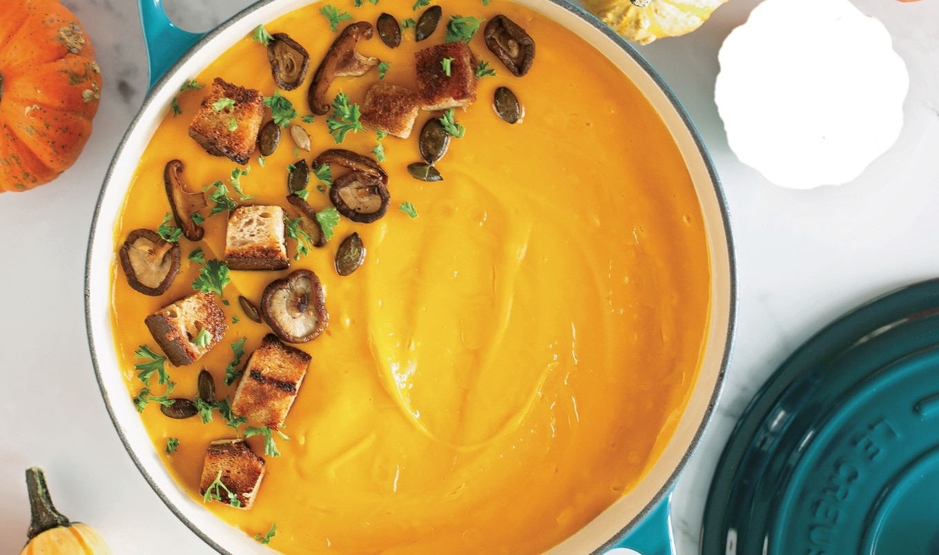 Easy, Creamy Vegan Pumpkin Soup With White Beans&nbsp;