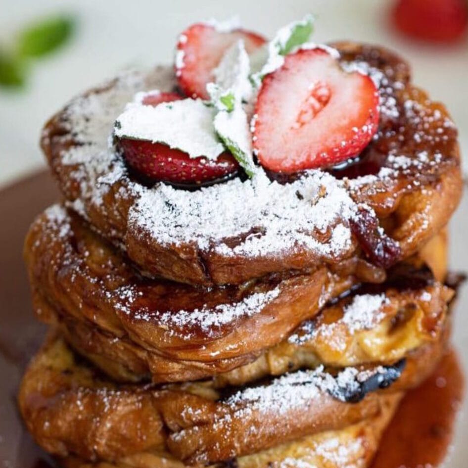 Vegan Balsamic Strawberry French Toast