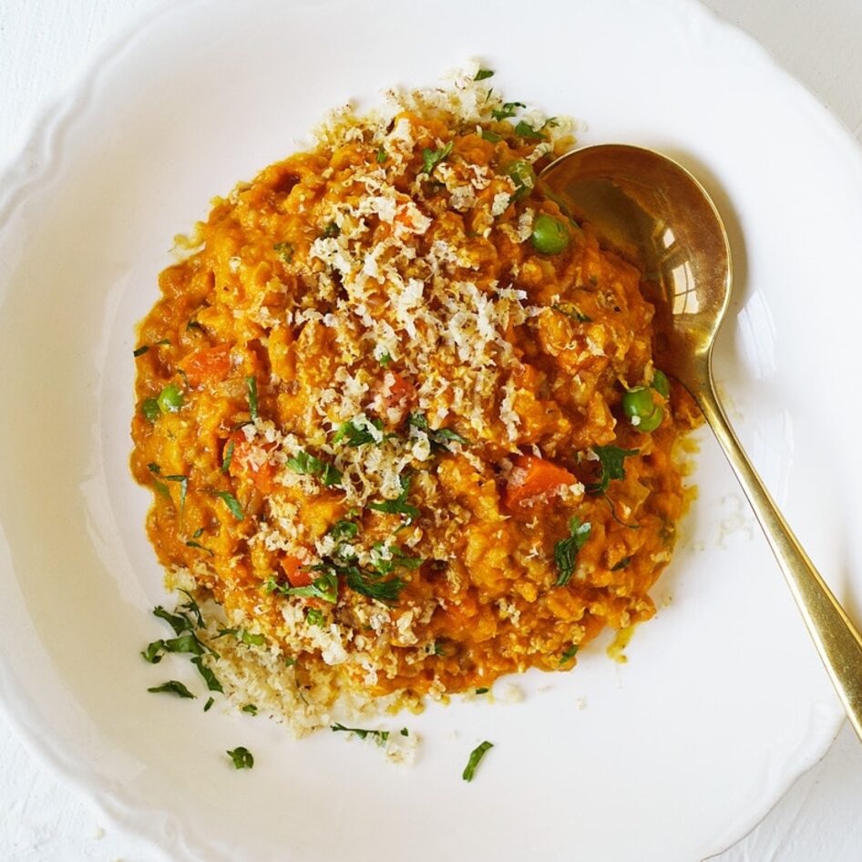 Italian-Inspired Walnut Farro Risotto