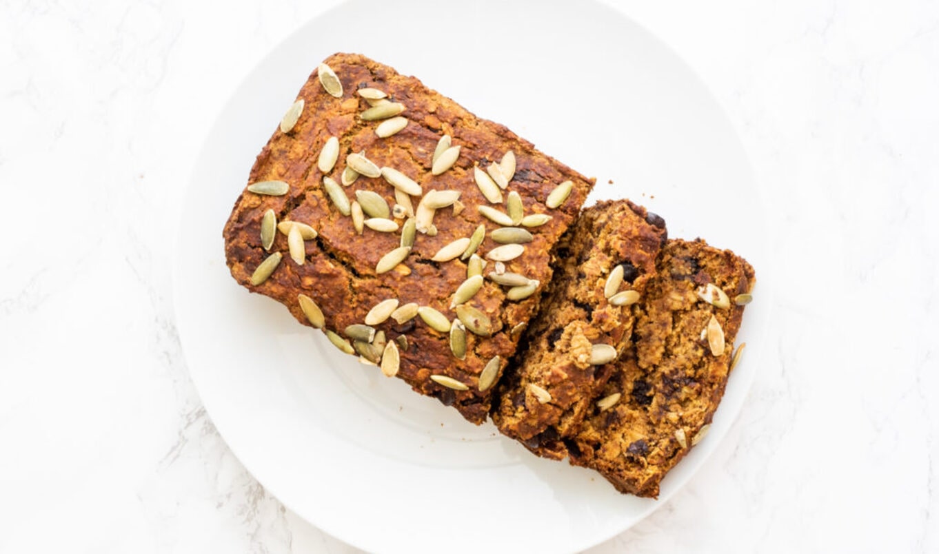 Vegan and Gluten-Free Oatmeal Chocolate Chip Pumpkin Bread