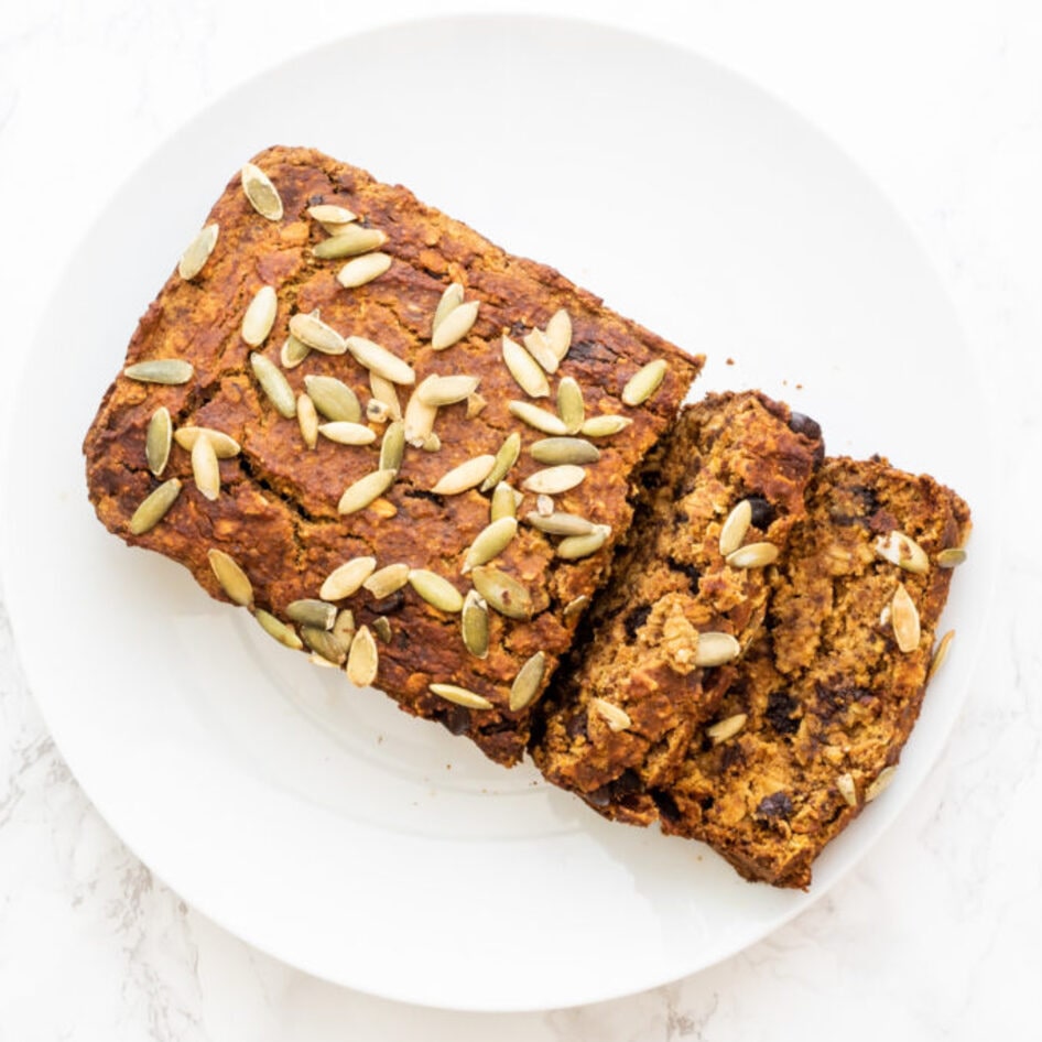 Vegan and Gluten-Free Oatmeal Chocolate Chip Pumpkin Bread