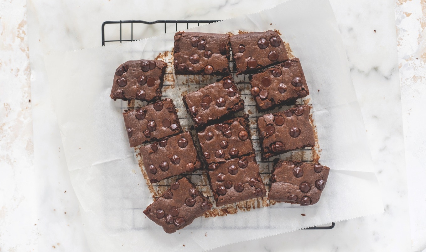 Vegan Sweet Potato and Tahini Chocolate Chip Brownies