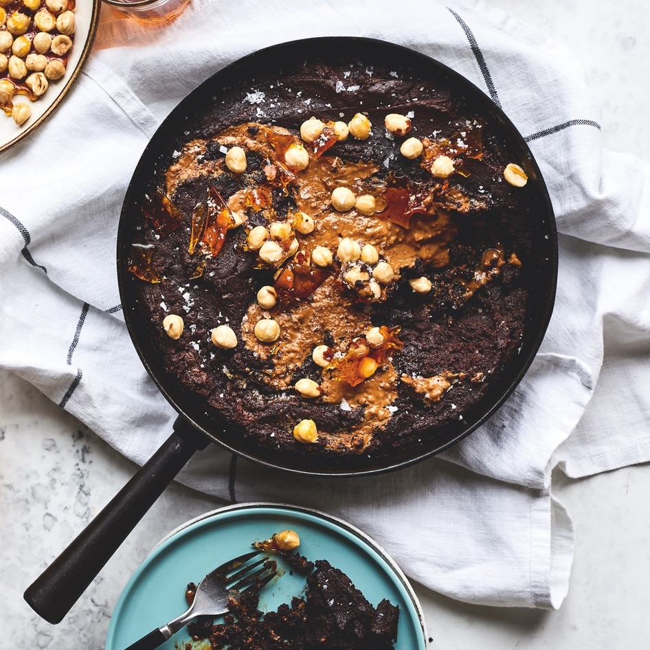 Vegan Gooey Chocolate Frying Pan Biscoff Brownies