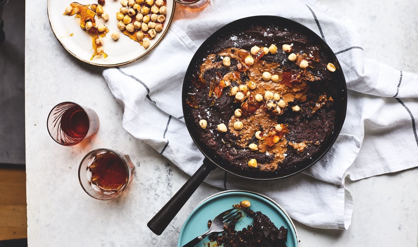 Vegan Gooey Chocolate Frying Pan Biscoff Brownies