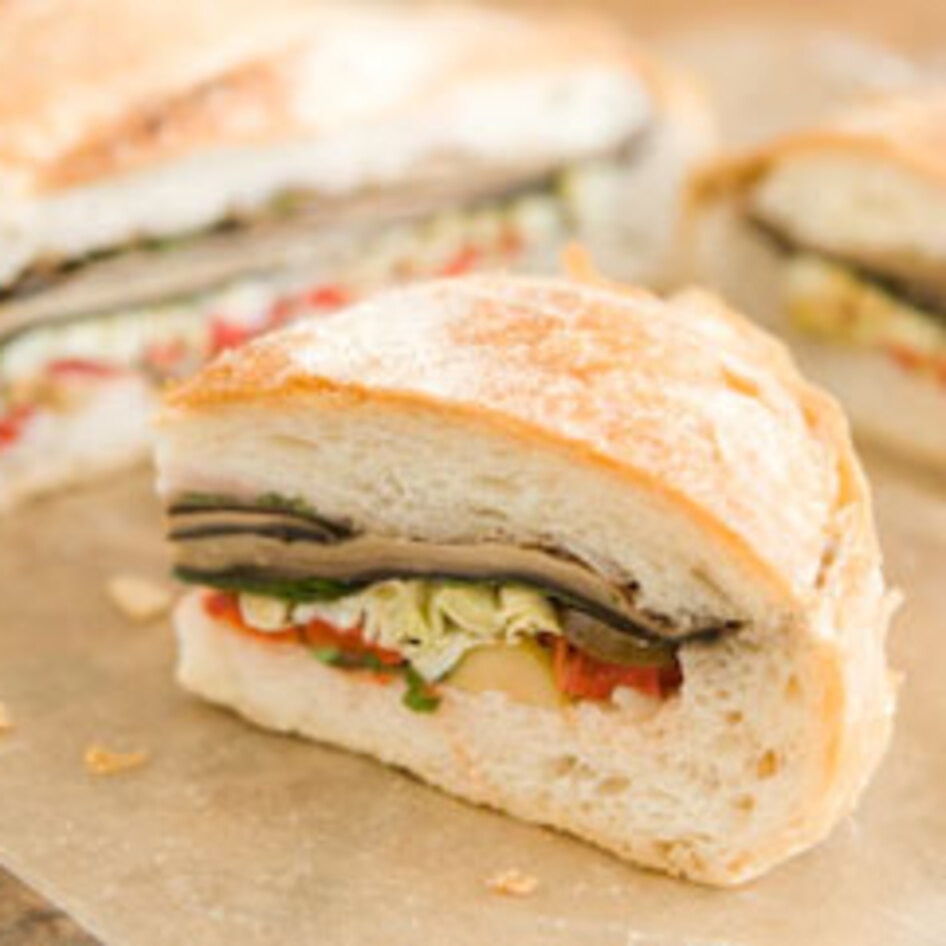 Vegan Stuffed Muffaletta Sandwich