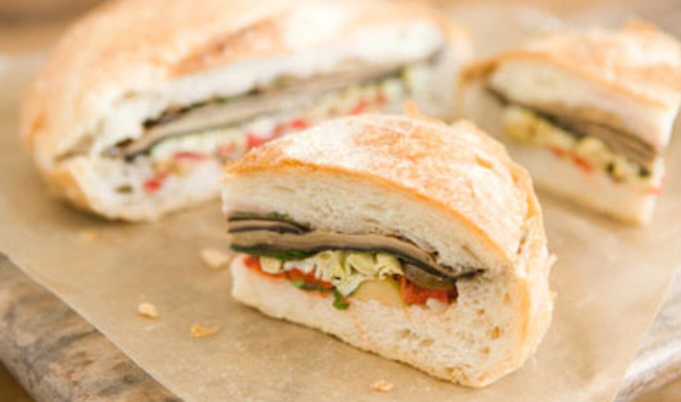 Vegan Stuffed Muffaletta Sandwich