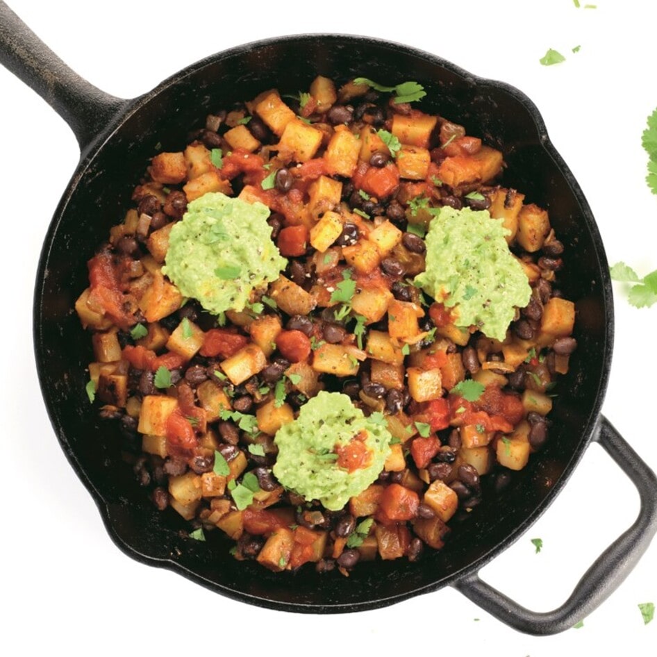 Speedy Vegan Breakfast Hash With Potatoes and Black Beans